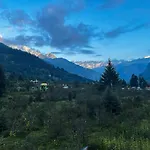 Apple Flower With Balcony And Mountain View