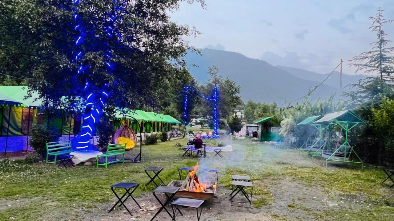 Himalayan Root Swiss Tents - Camping With Bonfire